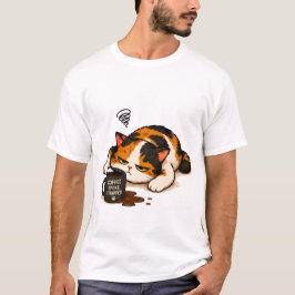 Camiseta Gato Calico Gruñón - Café habló