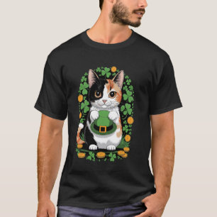 Camiseta Gato Calico Irlandés Afortunado Lindo, Sombrero Di