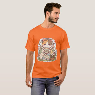 Camiseta Gato Calico Lindo Permanece Acogedor Cottagecore K