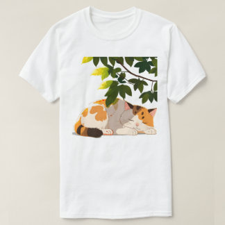 Camiseta Gato Calico Regordete Durmiendo