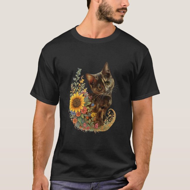 Camiseta Gato Calico Wildflower (Anverso)