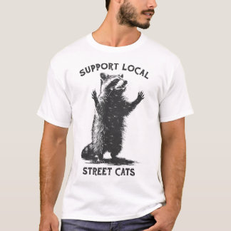 Camiseta Gato callejero Apoyo a gatos callejeros Raccoon