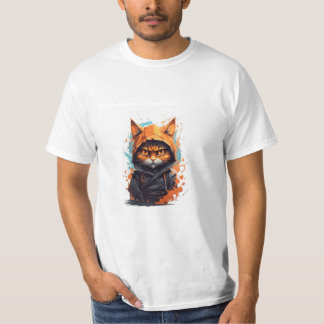 Camiseta gato callejero guerrero naranja hodie