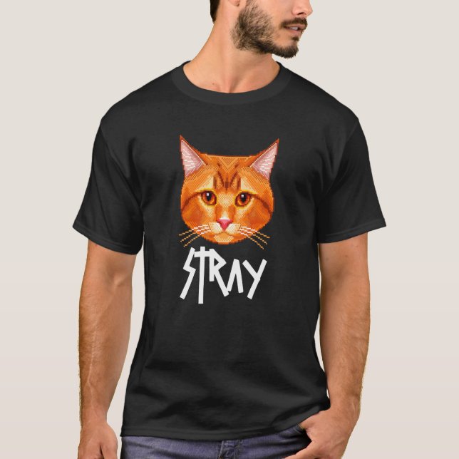 Camiseta Gato Callejero Pixelado (Anverso)