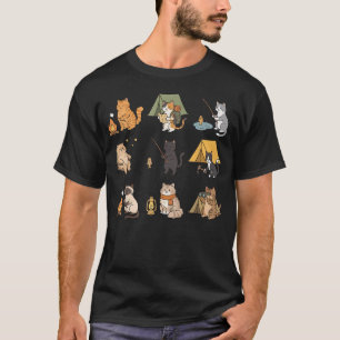 Camiseta Gato Campamento Campista Divertida Aventura Al Air