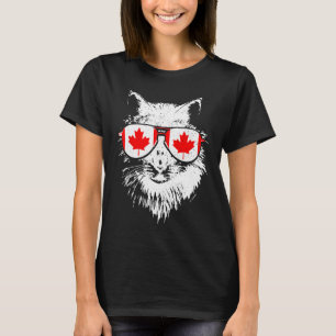 Camiseta Gato Canadá Maine Coon Orgullo de la bandera canad