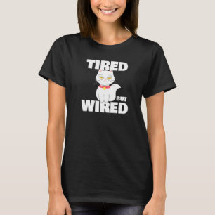 Camiseta Gato cansado pero con cable