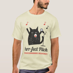 Camiseta Gato cantor con tono perfecto