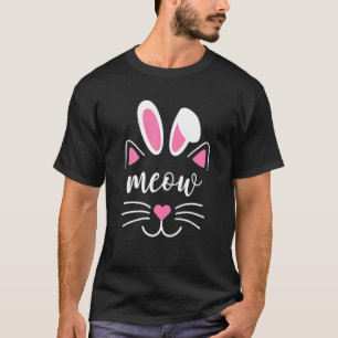 Camiseta Gato Cara de Gato Pascua Día Orejas de Conejo Gat