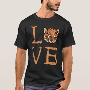Camiseta Gato Caracal Cara de Gato Espeluznante Corazón de 