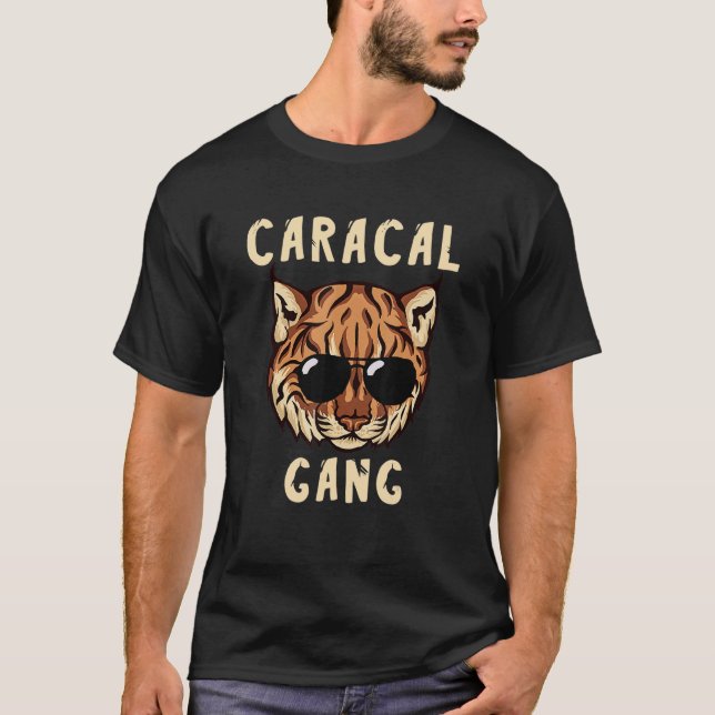 Camiseta Gato Caracal Gang Gato Salvaje Sombra Animal Crist (Anverso)