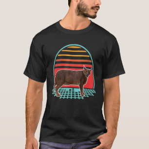 Camiseta gato caracal meme atardecer vintage