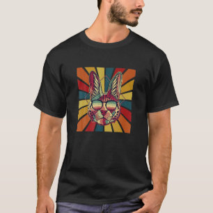 Camiseta Gato Caracal Retro Divertido Con Gafas De Sol Colo
