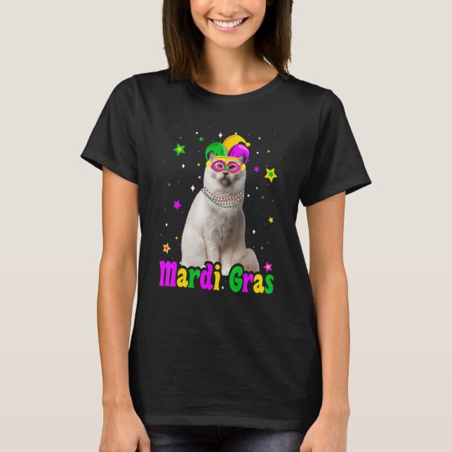 Camiseta Gato Carnaval de animales de la máscara de Birman (Anverso)