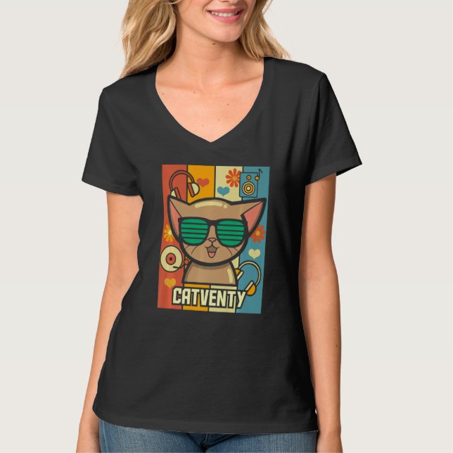 Camiseta Gato catventy retro 70 (Anverso)