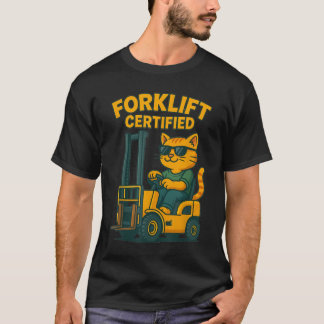 Camiseta Gato certificado en montacargas para trabajadores