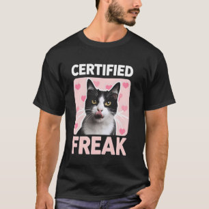 Camiseta Gato Certificado Loco Divertido Gatito Corazones R
