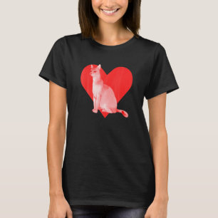 Camiseta Gato Chausie Mejor Amigo Mascota Linda Corazón Roj