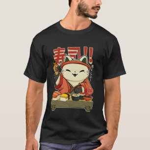 Camiseta Gato Chef de Sushi Divertido Cultura de la Cocina 