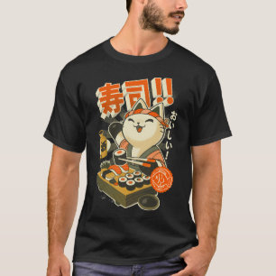 Camiseta Gato Chef de Sushi - Gato Divertido de Restaurante
