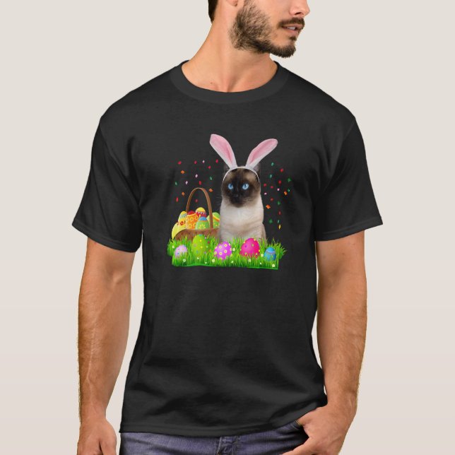 Camiseta Gato chiflado siamés gato de Pascua siamesa (Anverso)