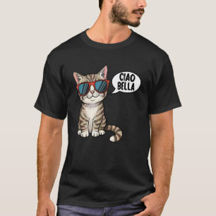 Camiseta Gato Ciao Bella Con Gafas De Sol