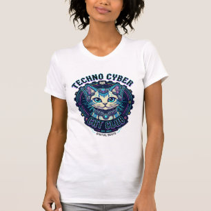 Camiseta Gato Ciber Techno Diseño Divertido Amante de los G