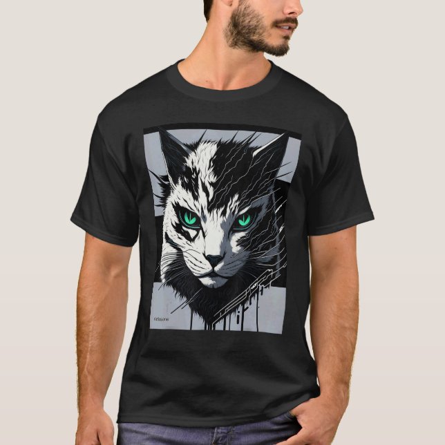 Camiseta gato ciberdigital ver 1 (Anverso)