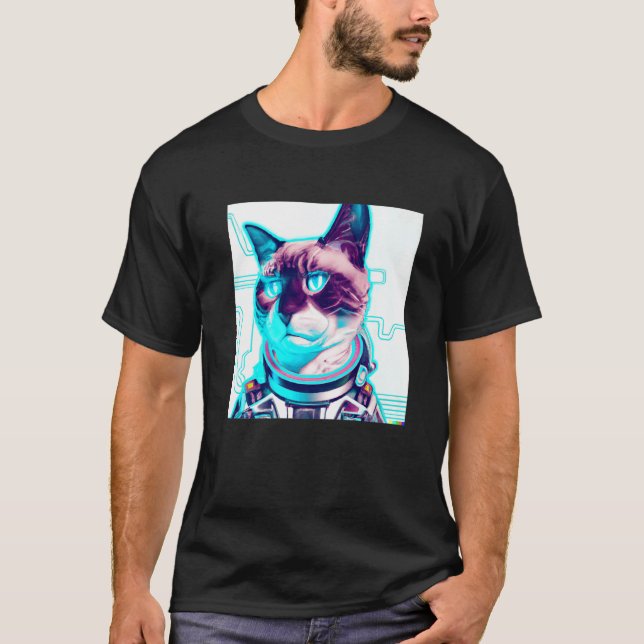 Camiseta Gato Cibernético (Anverso)