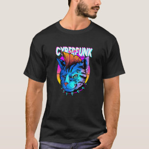 Camiseta Gato ciberpunk Cyborg Gatito Futurista Gato Mo