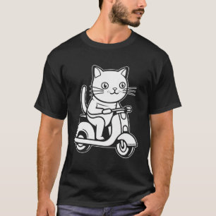 Camiseta Gato ciclomotor - Motocicleta Scooter Bike