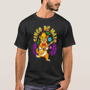 Camiseta Gato Cinco De Mayo En Sombrero Gorra Mexicano Gato