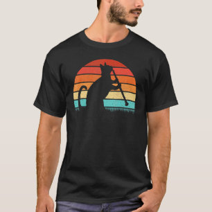 Camiseta Gato Clarinete Retro Clarinetista Música