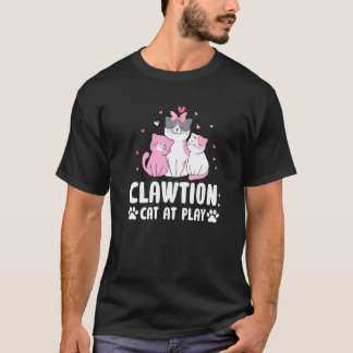 Camiseta Gato Clawtion en Juego Humor Amante de Gatos Diver