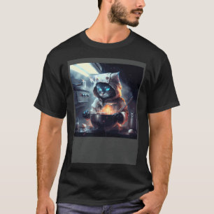 Camiseta Gato Cocina Lloviendo