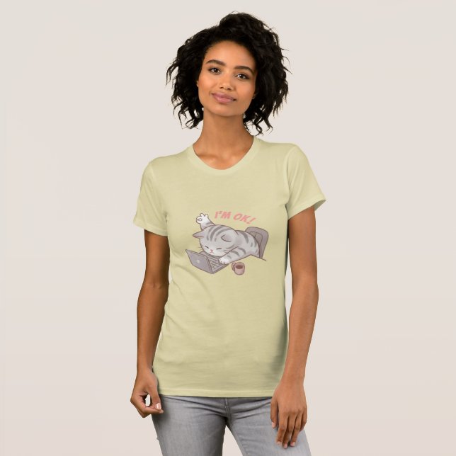 Camiseta Gato Codificando (Anverso completo)