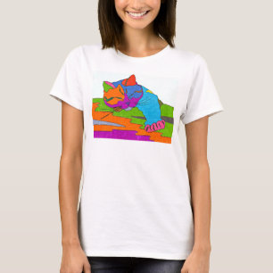 Camiseta Gato colorido