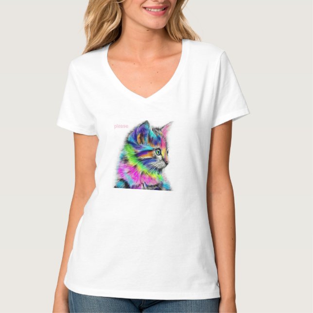 Camiseta Gato colorido (Anverso)
