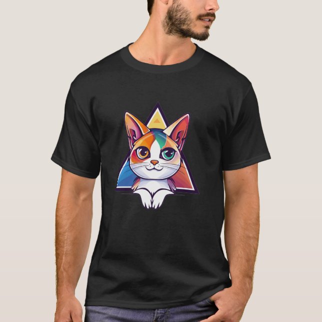 Camiseta Gato Colorido (Anverso)