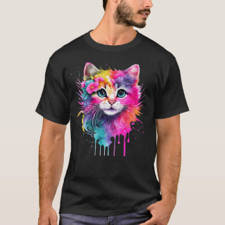Camiseta Gato colorido