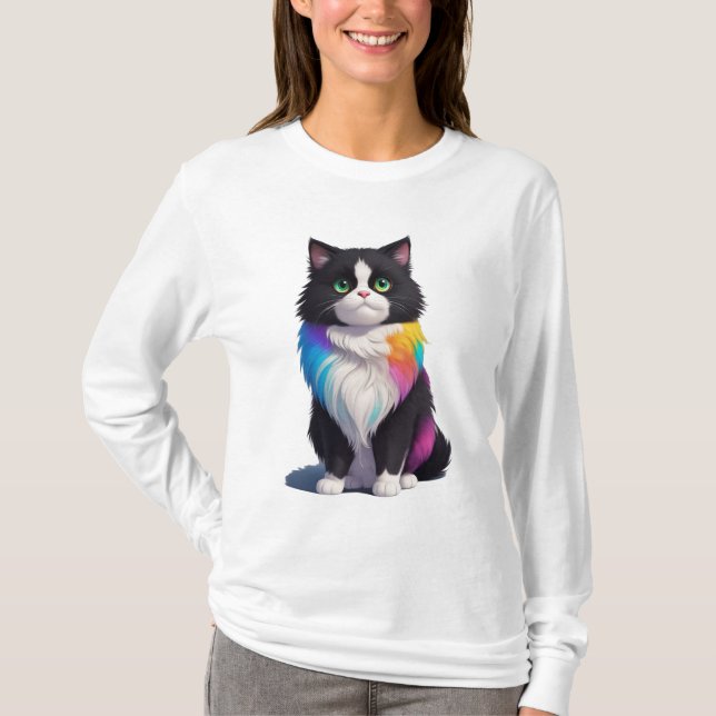 Camiseta Gato colorido (Anverso)