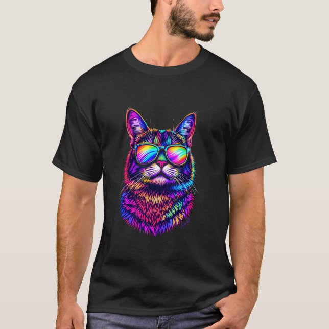 Camiseta Gato Colorido (Anverso)