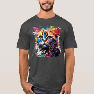 Camiseta Gato colorido 1