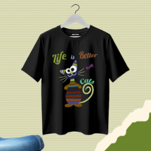 Camiseta Gato colorido divertido