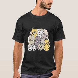 Camiseta Gato Colorido Lindo Para Diseño Multicolor De Gato