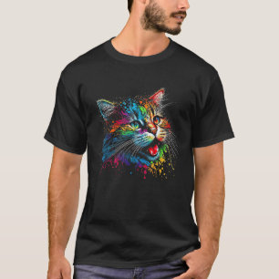 Camiseta Gato Colorido Lindo para Mujeres Chicas Hombres Ch