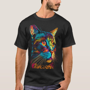 Camiseta Gato Colorido Lindo para Mujeres Chicas Hombres Ni