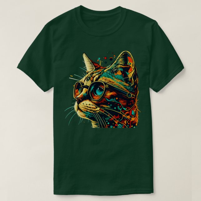 Camiseta Gato colorido pensando Gato Gato Gatito Gatito Lov (Diseño del anverso)