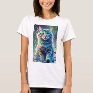 Camiseta Gato colorido, salpicaduras, pintura, clasificació
