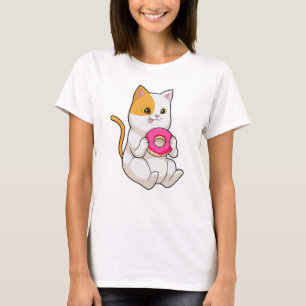 Camiseta Gato comiendo donut